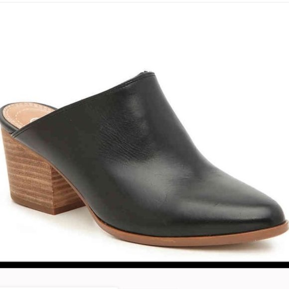 Crown Vintage Shoes - Crown Vintage Leather Mules Black 7.5